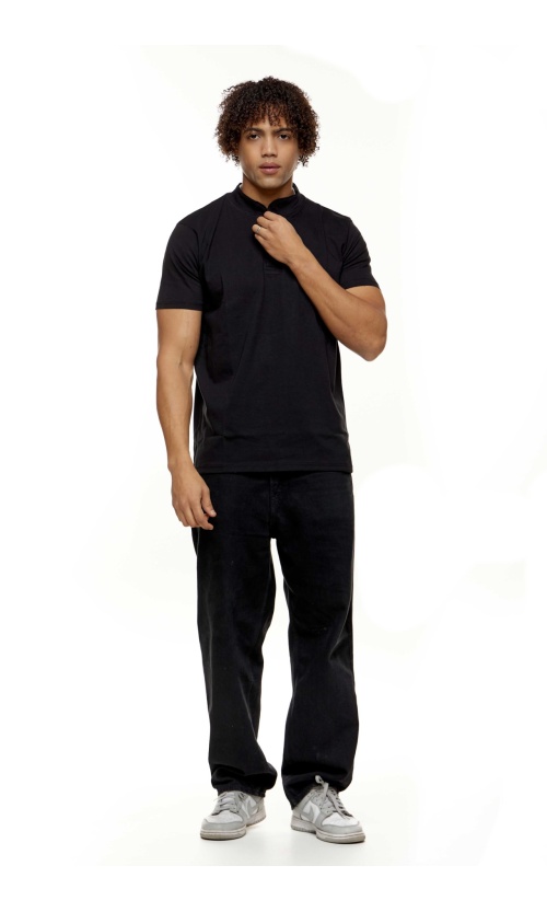 Prophet Ανδρικό MAO Polo Shirt Βαμβακερό Regular-Fit - Black