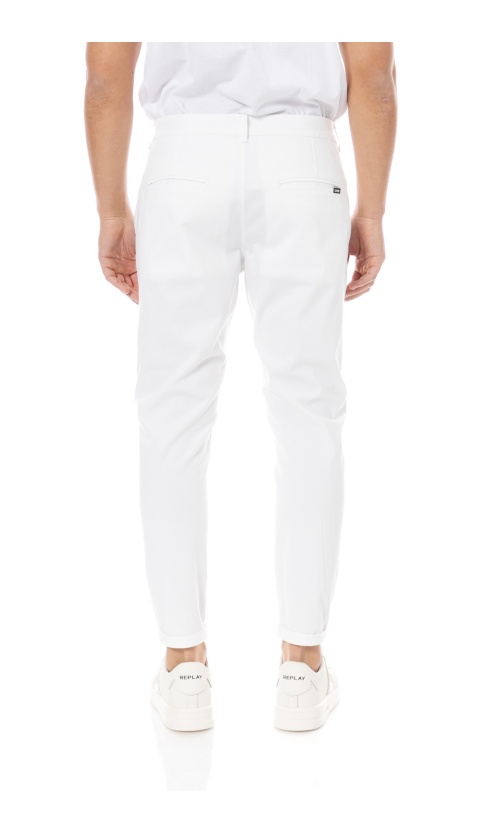 Cover Denim Ανδρικό Cropped Chinos Παντελόνι BUTTER M0074-28 – White