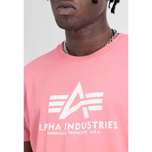 Alpha Industries Ανδρικό BASIC T-Shirt Βαμβακερό Regular-Fit – Coral Red