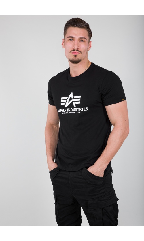 Alpha Industries Ανδρικό BASIC T-Shirt Βαμβακερό Regular-Fit – Black
