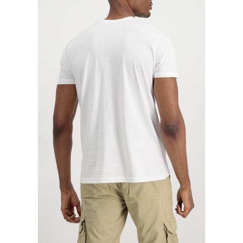 Alpha Industries Ανδρικό BASIC T-Shirt Βαμβακερό Regular-Fit – White