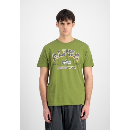 Alpha Industries Ανδρικό COLLEGE CAMO T-Shirt Βαμβακερό Regular-Fit – Moss Green