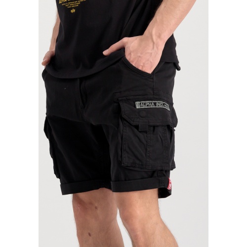 Alpha Industries Ανδρικό CREW Cargo Shorts Βαμβακερό Slim Fit – Black