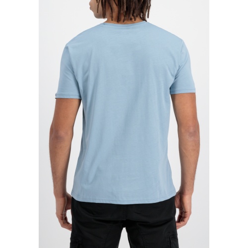 Alpha Industries Ανδρικό BASIC SL T-Shirt Βαμβακερό Regular-Fit - Grey / Blue