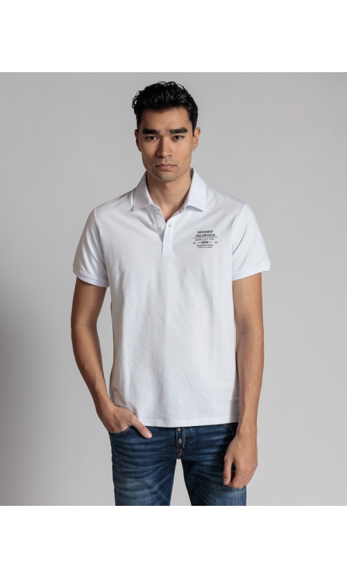 Devergo Ανδρικό Pique Polo Shirt 4059 Βαμβακερό Regular-Fit – White
