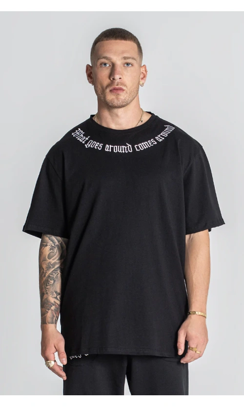 Gianni Kavanagh Ανδρικό KARMA T-Shirt Βαμβακερό Oversize-Fit – Black