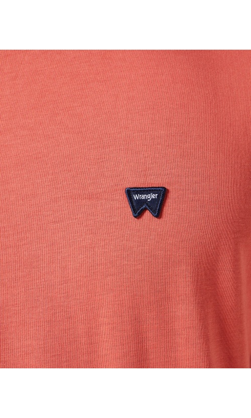 Wrangler Ανδρικό SIGN OFF 112350437 T-Shirt Βαμβακερό Regular-Fit – Burnt Sienna
