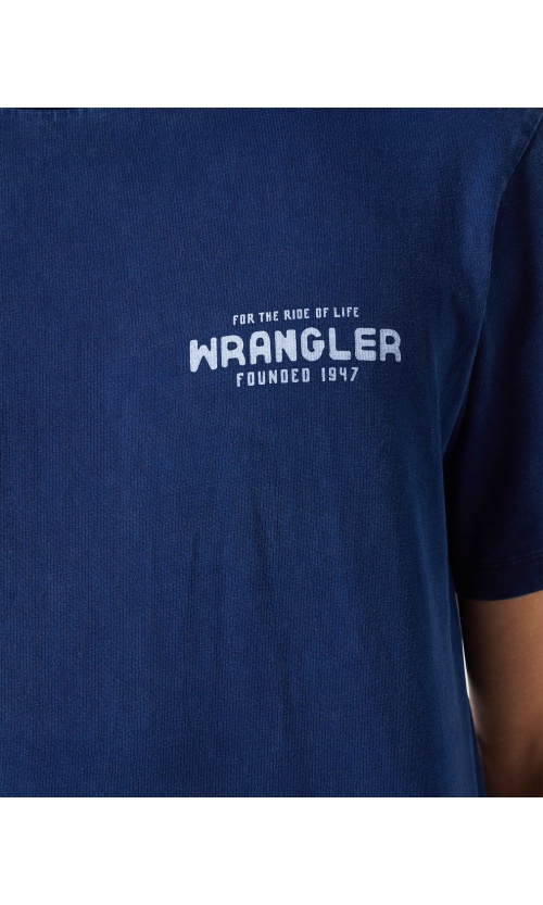 Wrangler Ανδρικό GRAPHIC 112350530 T-Shirt Βαμβακερό Regular-Fit – Navy Blue