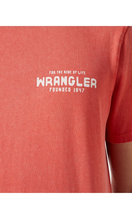 Wrangler Ανδρικό GRAPHIC 112351267 T-Shirt Βαμβακερό Regular-Fit – Burnt Sienna