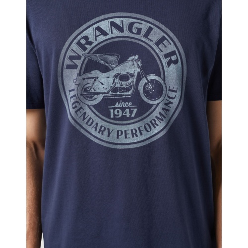 Wrangler Ανδρικό AMERICANA 112352841 T-Shirt Βαμβακερό Regular-Fit – Navy Blue
