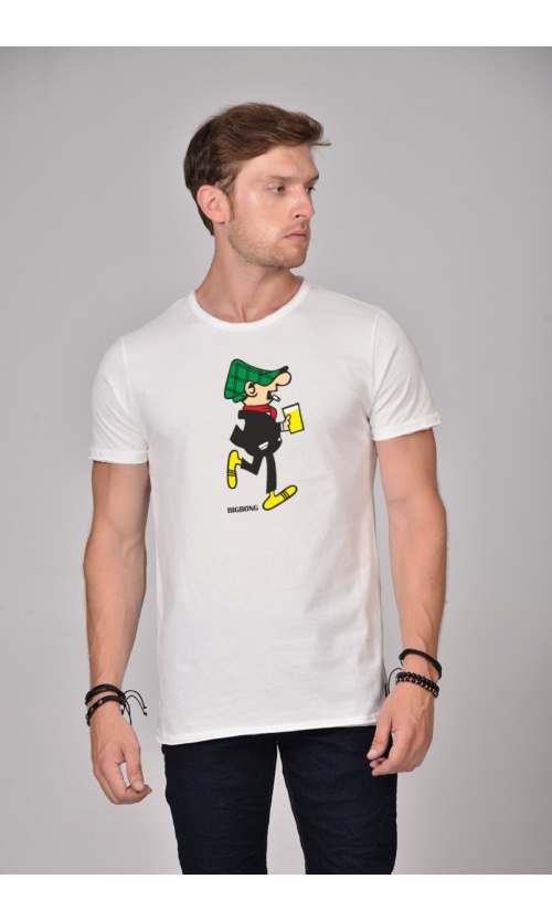 Bigbong Ανδρικό ANDY CAPP T-Shirt Βαμβακερό Regular-Fit – Off-White