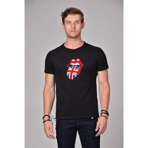 Bigbong Ανδρικό ROLLING STONES T-Shirt Βαμβακερό Regular-Fit – Black