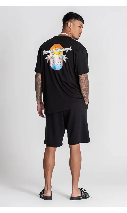 Gianni Kavanagh Ανδρικό TROPICANA T-Shirt Βαμβακερό Oversize-Fit – Black
