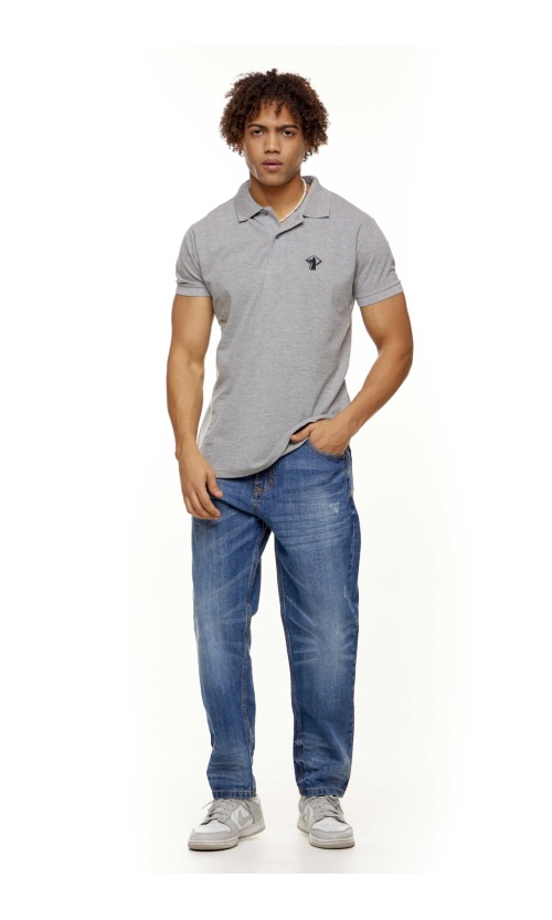 Prophet Ανδρικό Pique Polo Shirt 231430024 Βαμβακερό Regular-Fit - Grey