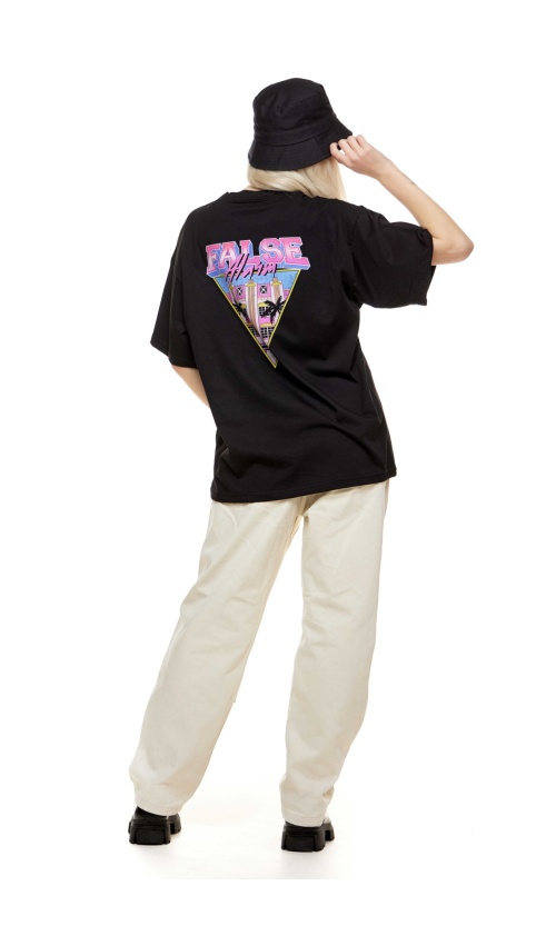 False Alarm VICE CITY T-Shirt Βαμβακερό Oversize-Fit – Black