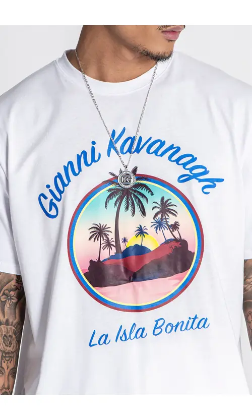 Gianni Kavanagh Ανδρικό TROPICANA T-Shirt Βαμβακερό Oversize-Fit – White