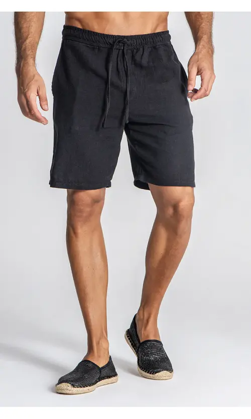 Gianni Kavanagh Ανδρικό GKM005877 Shorts Λινό Regular-Fit - Black