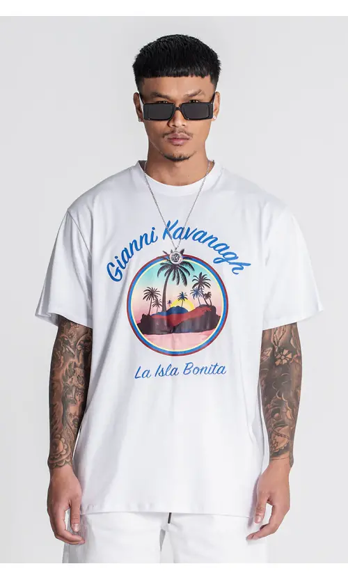 Gianni Kavanagh Ανδρικό TROPICANA T-Shirt Βαμβακερό Oversize-Fit – White