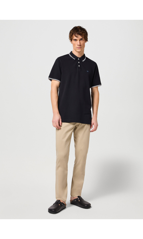 Wrangler Ανδρικό Pique Polo Shirt 112350404 Βαμβακερό Regular-Fit – Black