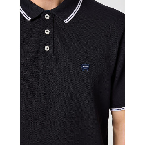 Wrangler Ανδρικό Pique Polo Shirt 112350404 Βαμβακερό Regular-Fit – Black