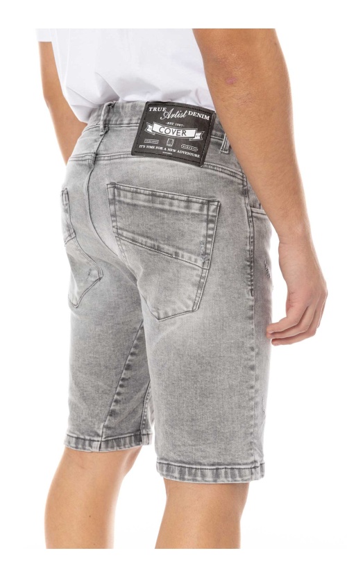Cover Denim Ανδρικό V DATE KV844-28 Denim Shorts Βαμβακερό Slim-Fit – Grey